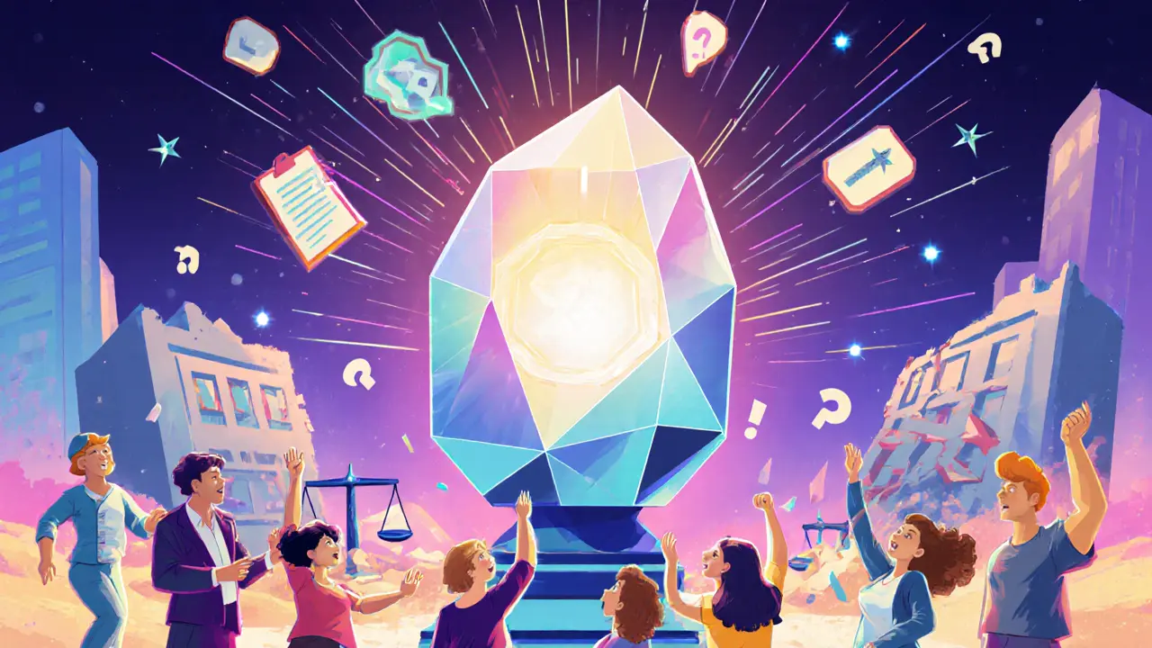 Machine de preuve à connaissance nulle émettant des rayons géométriques pour vérifier les NFTs sans révéler d&#039;informations privées.