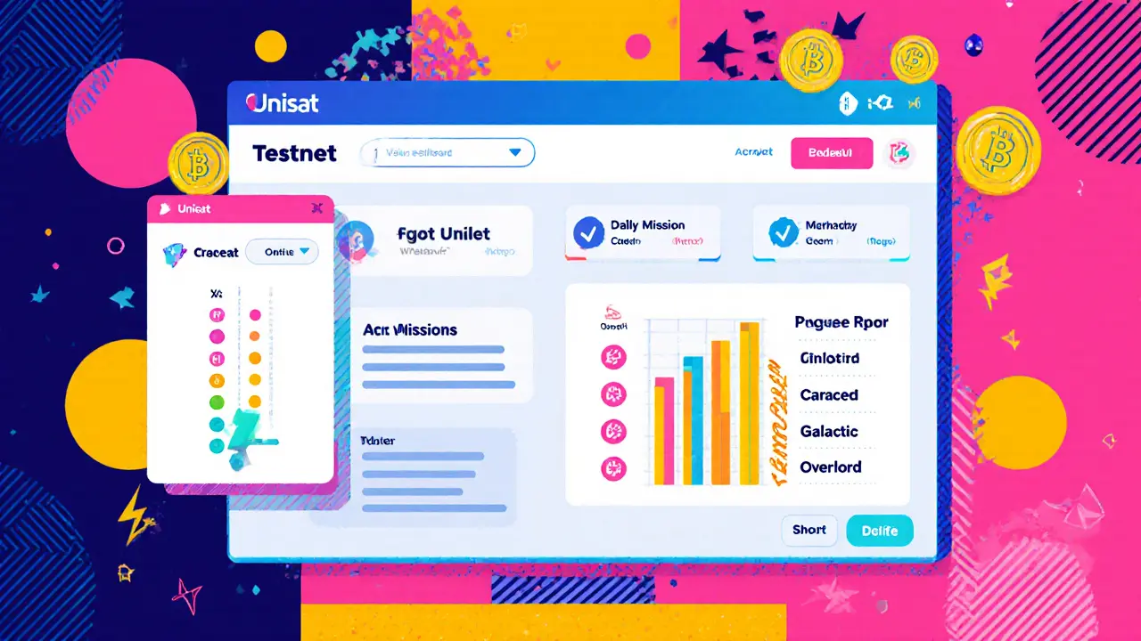 Tableau de bord coloré avec des barres de XP, des missions quotidiennes et un classement de grade Archstronaut.
