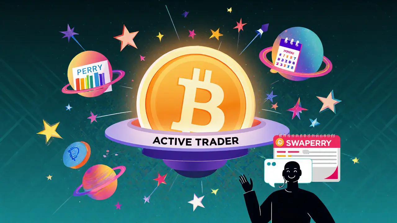 Système de récompenses pour utilisateurs actifs avec des jetons PERRY en orbite.