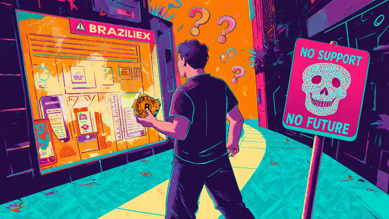 Utilisateur face à un croisement : chemin actif vers la crypto ou impasse sans support.