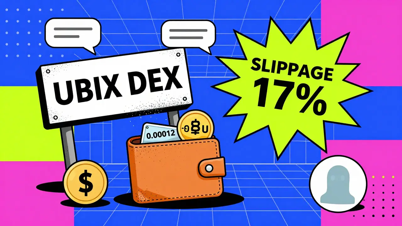 Marché décentralisé vide avec un avertissement de slippage explosif et des profils fantômes.