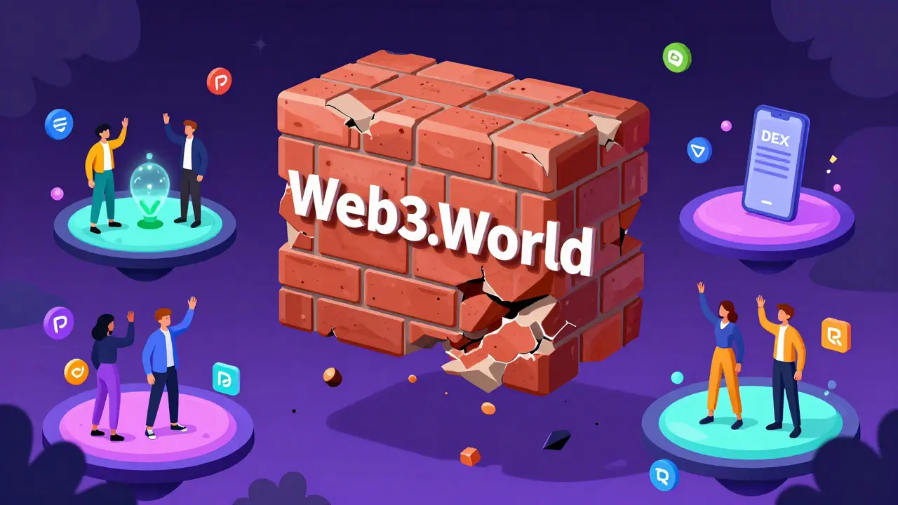 Un site web abandonné flotte dans le néant tandis que d'autres échanges prospèrent loin derrière.