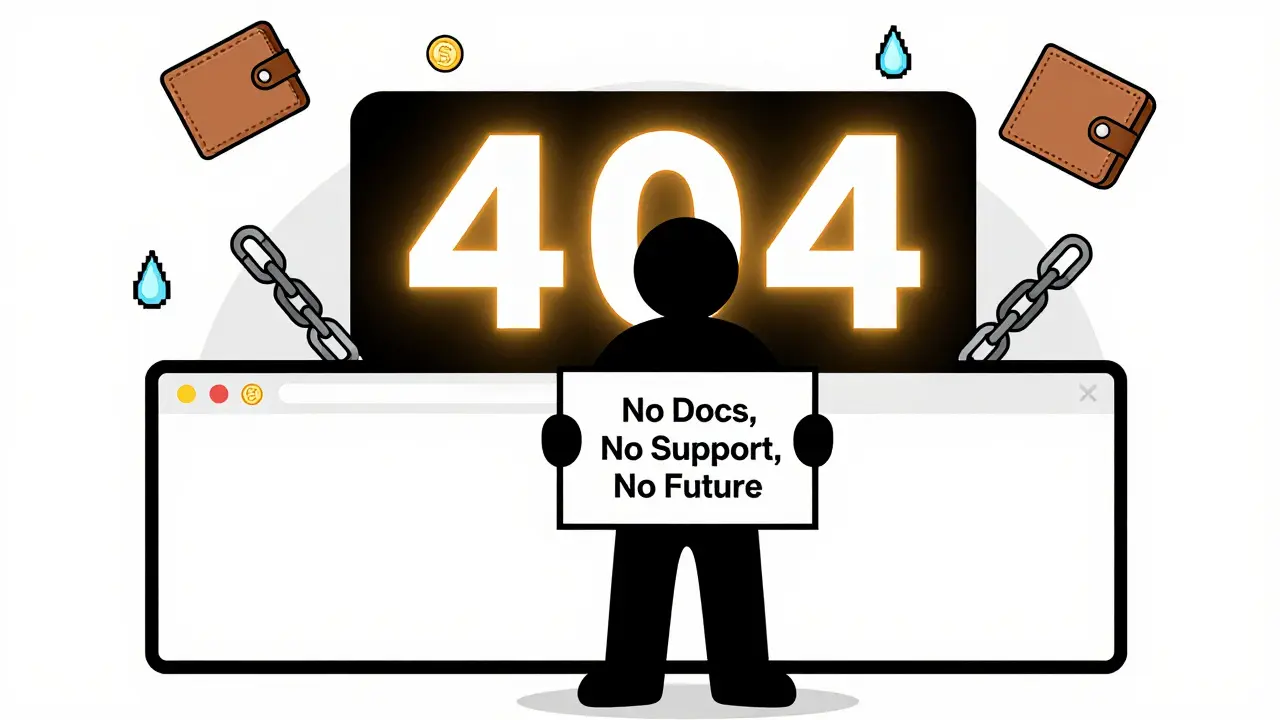 Une personne face à une page web vide avec deux jetons non identifiés et un signal d'erreur 404.