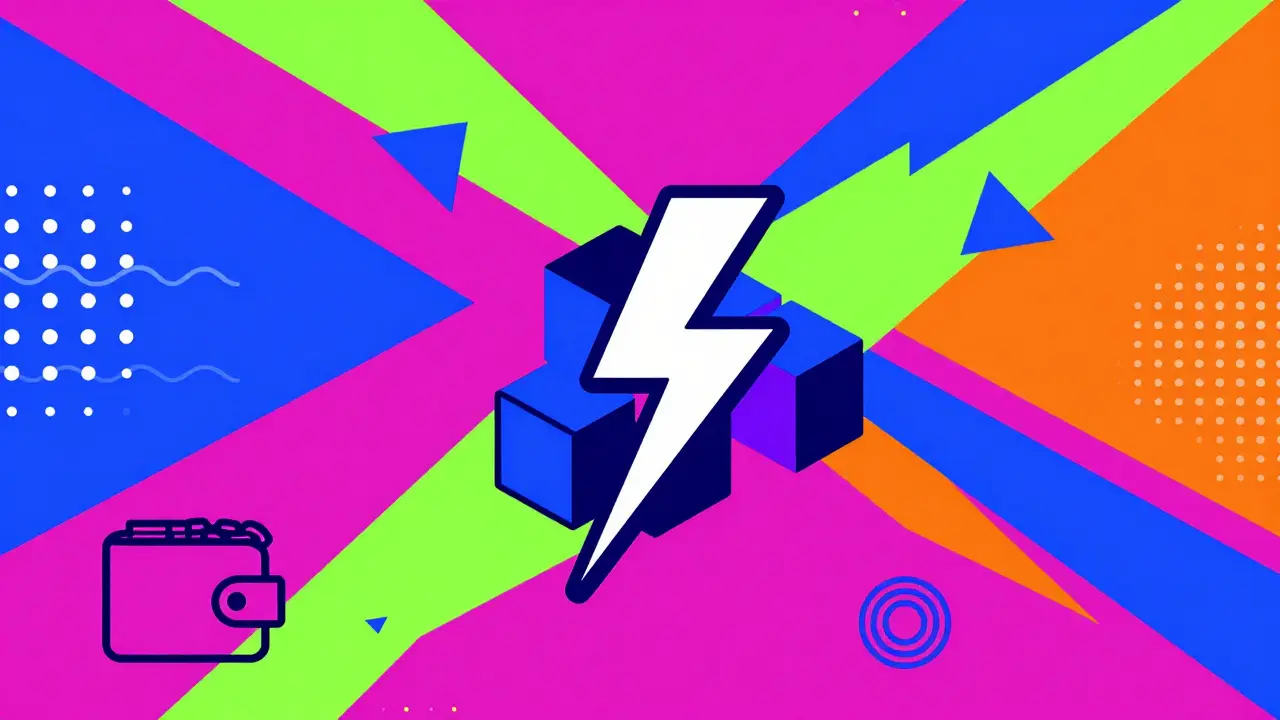 Interface d'échange crypto avec symboles de portefeuille et transactions