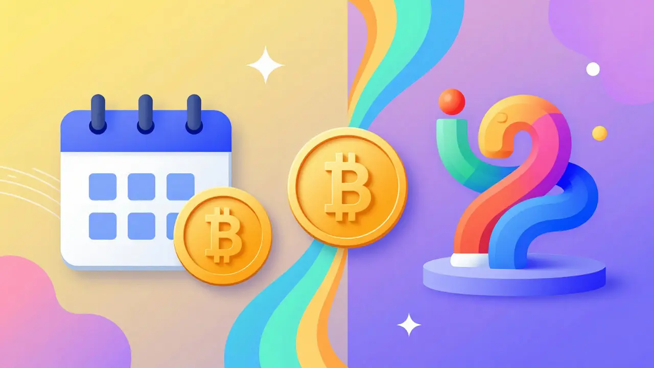 Composition Memphis comparant un abonnement traditionnel et un investissement en tokens et NFT.