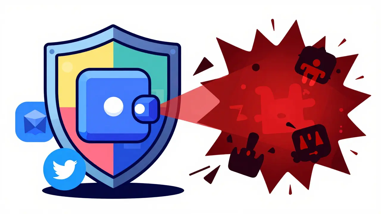 Bouclier de sécurité contre les arnaques crypto, style Memphis