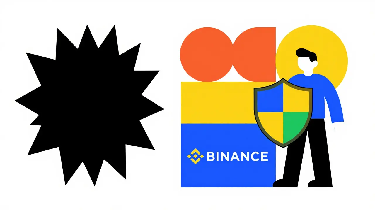 Comparaison visuelle sécurité crypto avec formes géométriques colorées