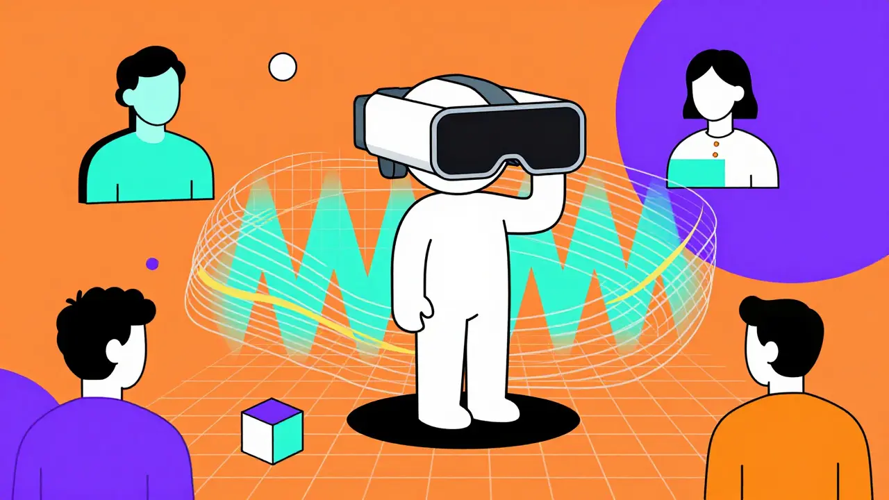 Figure humaine stylisée entourée de lignes de numérisation 3D abstraites