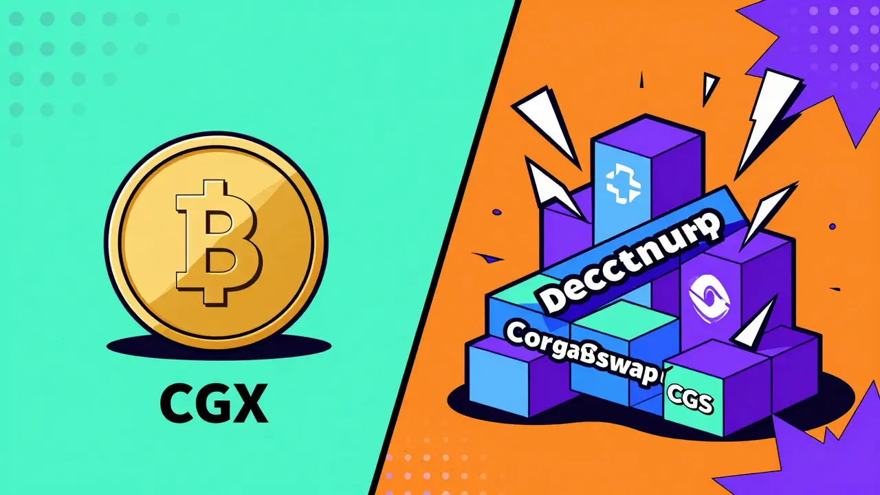 Comparaison visuelle stylisée des risques entre les jetons CGX et CGS