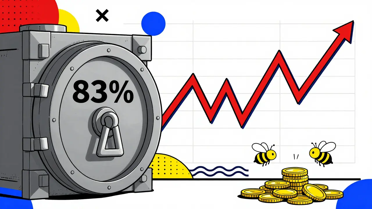 Graphique stylisé de la volatilité du token BEE