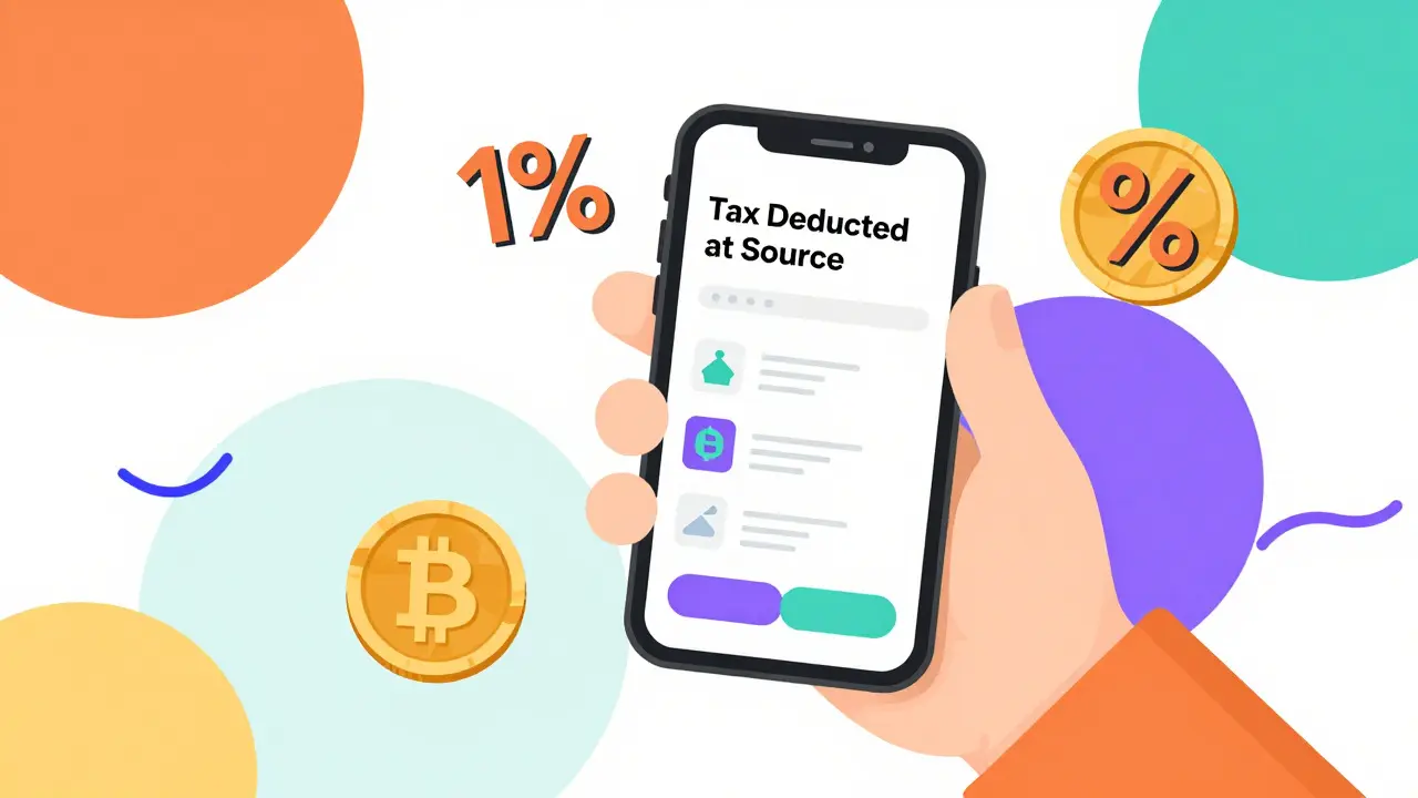 Illustration abstraite de la retenue à la source sur les cryptos en Inde