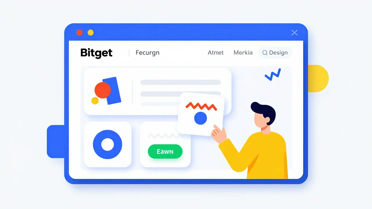 Avatar utilisateur interagissant avec des tâches sur le portail Bitget