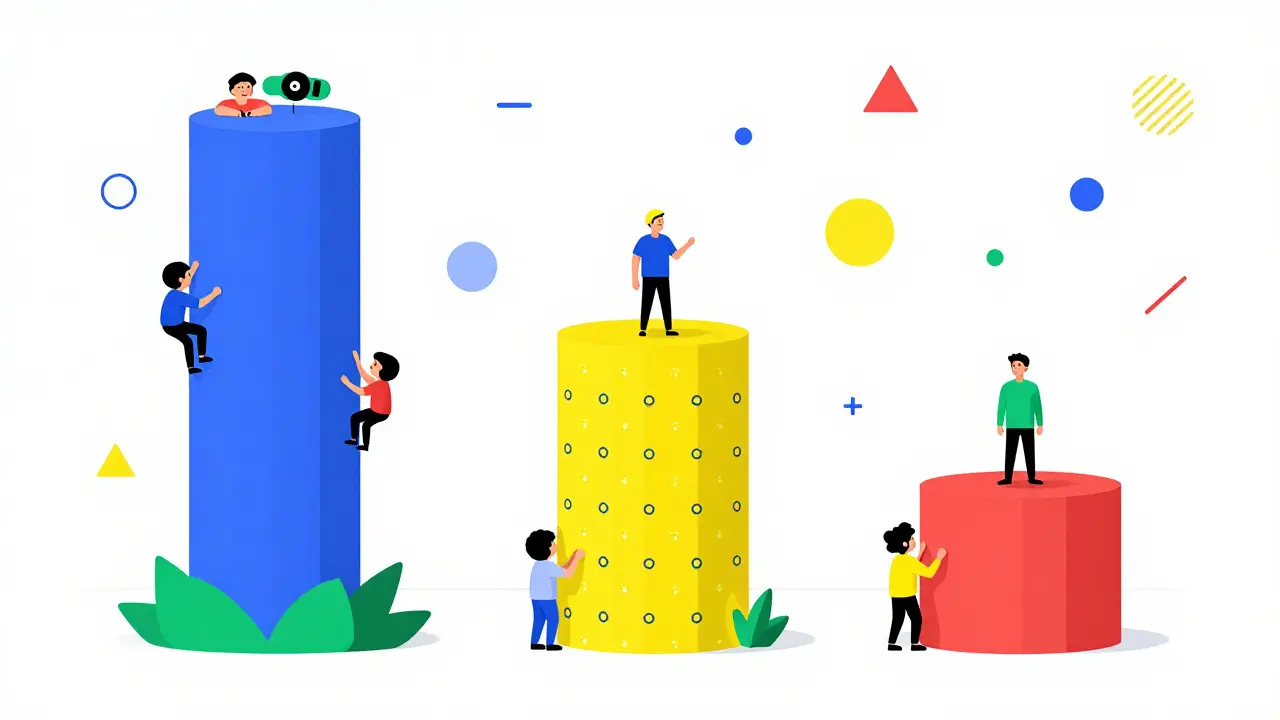 Comparaison visuelle des plateformes d'échange crypto en style Memphis