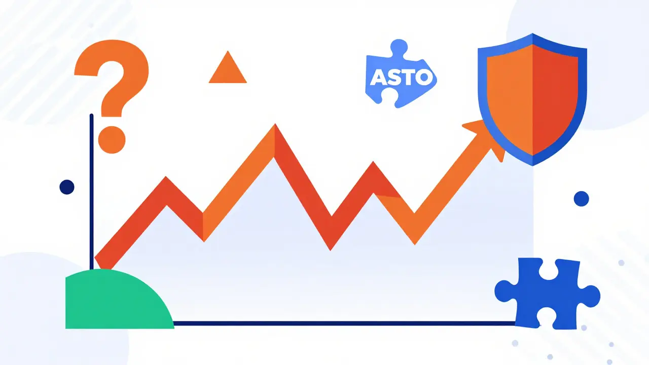 Graphique de volatilité crypto abstrait style Memphis