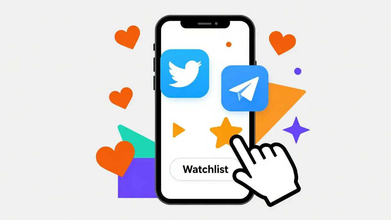 Icônes abstraites de réseaux sociaux pour les tâches d'airdrop crypto