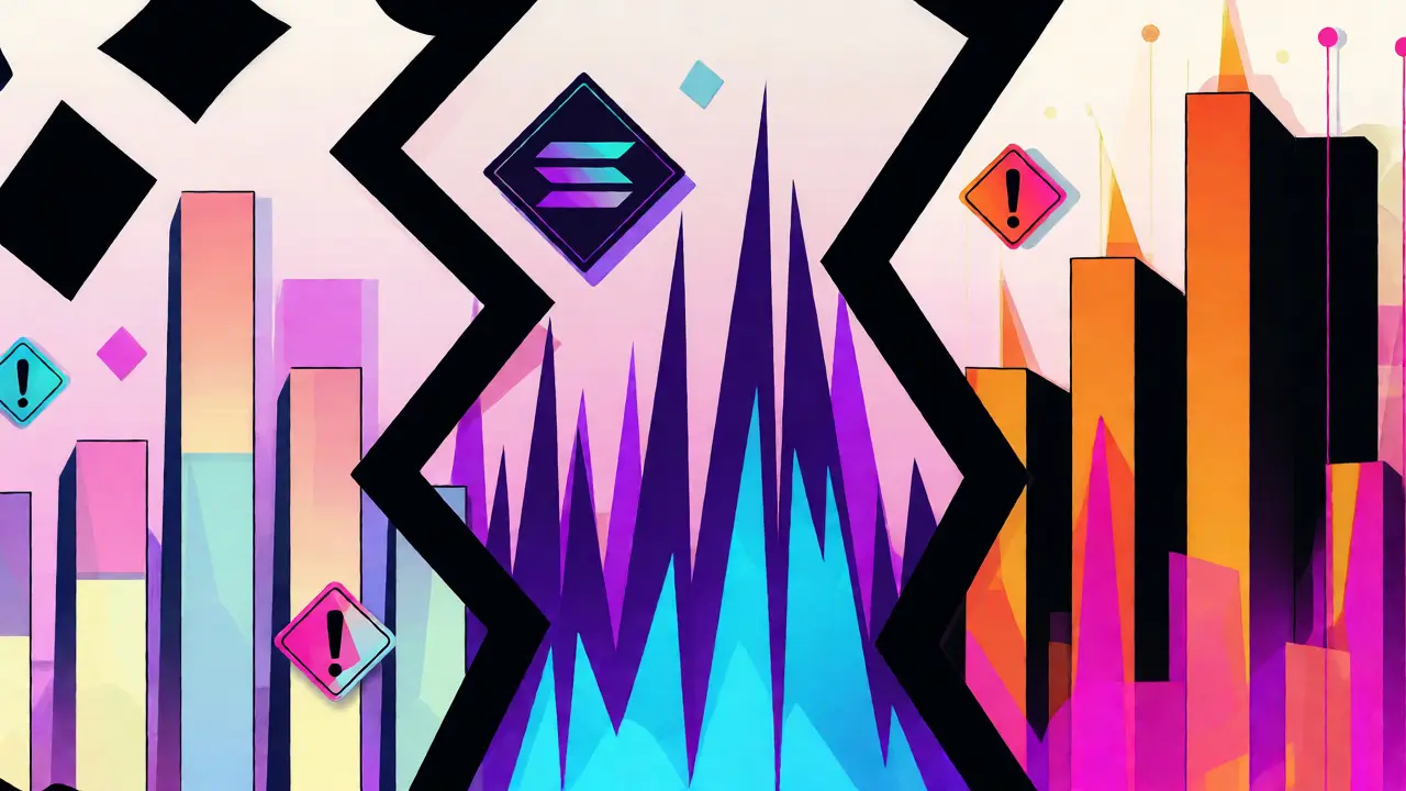 Illustration géométrique des rendements variés sur Ethereum, Solana et Cosmos